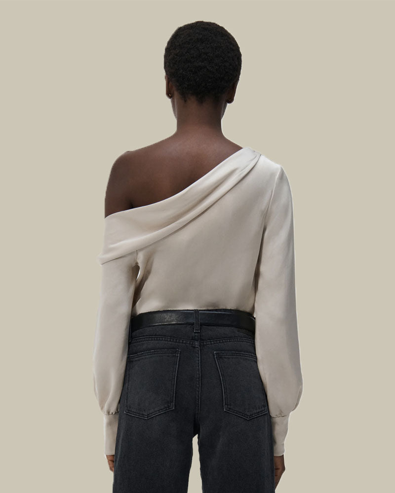 Alice One Shoulder Top Champagne
