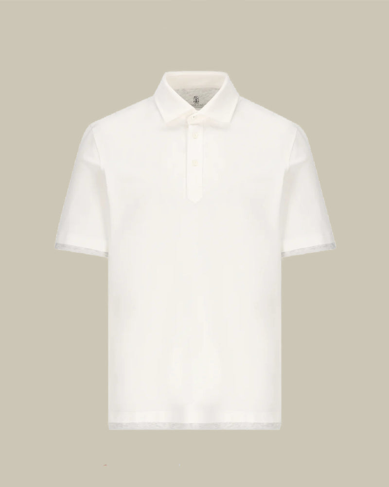 White Tipping Pique Polo