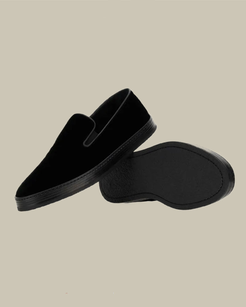 Black Velvet Slip-On