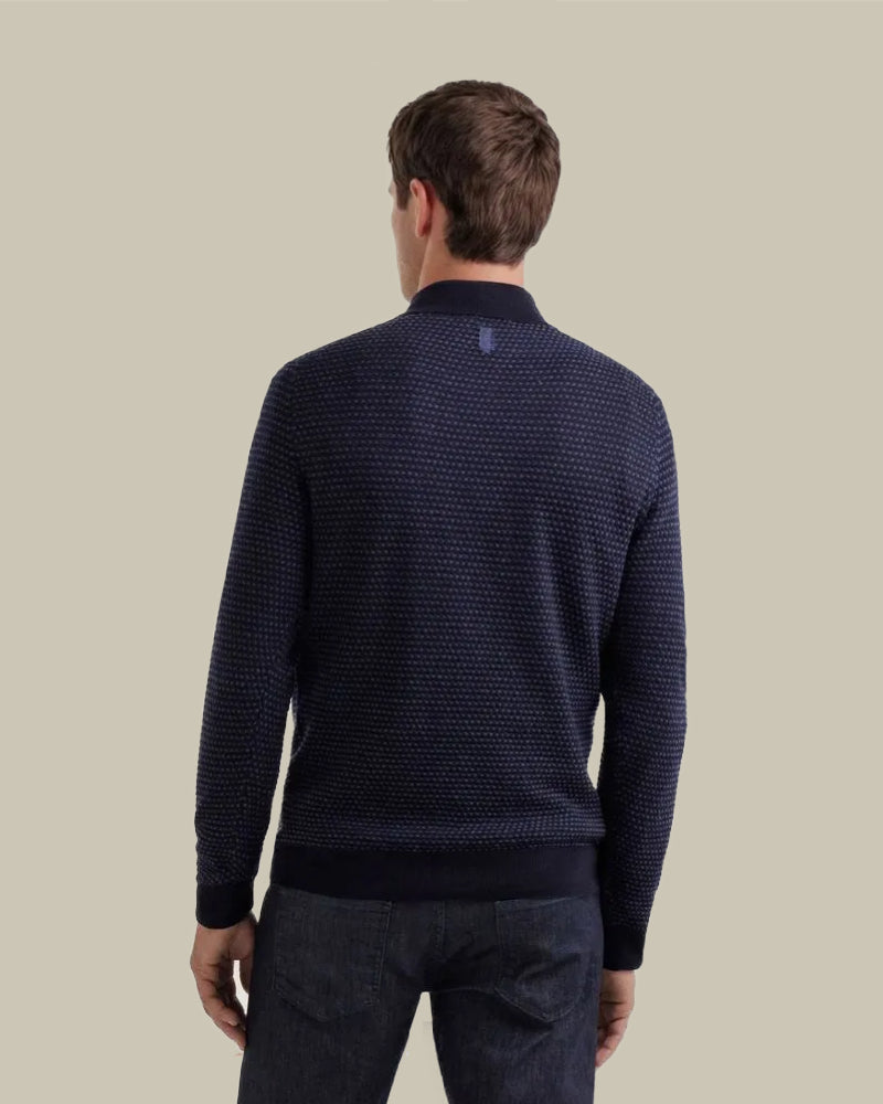 Navy 3D Knit Half Zip