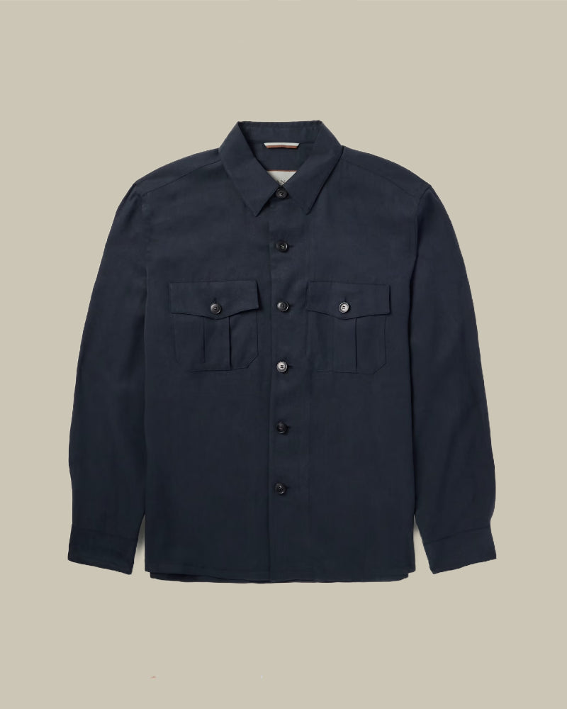 Navy Lyocell Overshirt Twinset