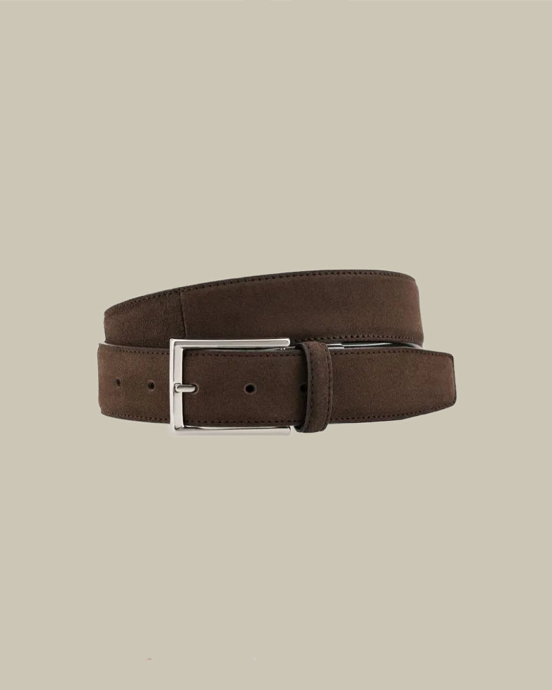 Dark Brown Suede Calfskin Belt
