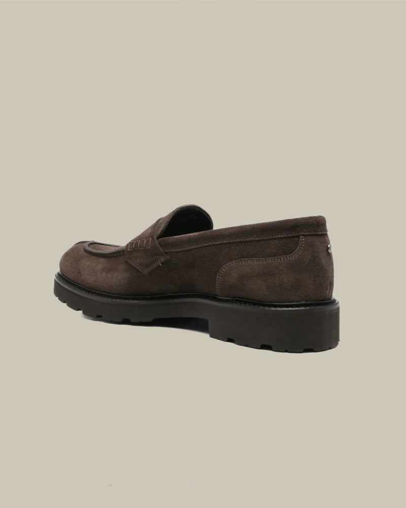 Brown Suede Penny Loafer
