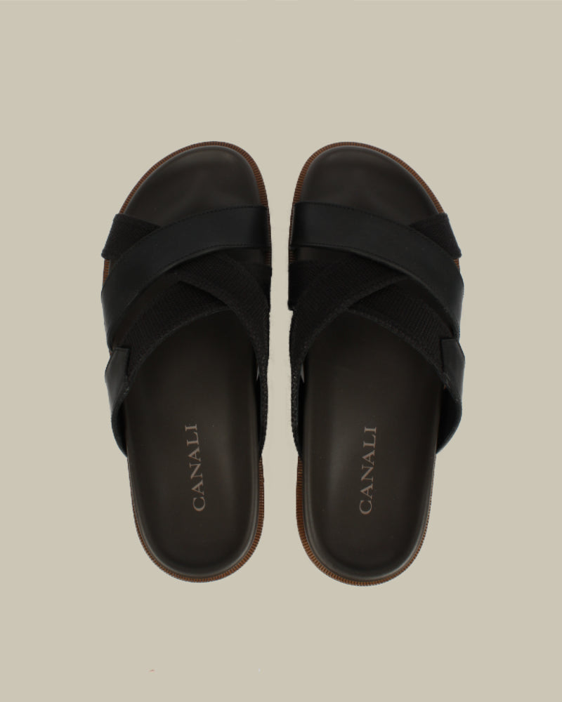 Black/Brown Leather Sandal