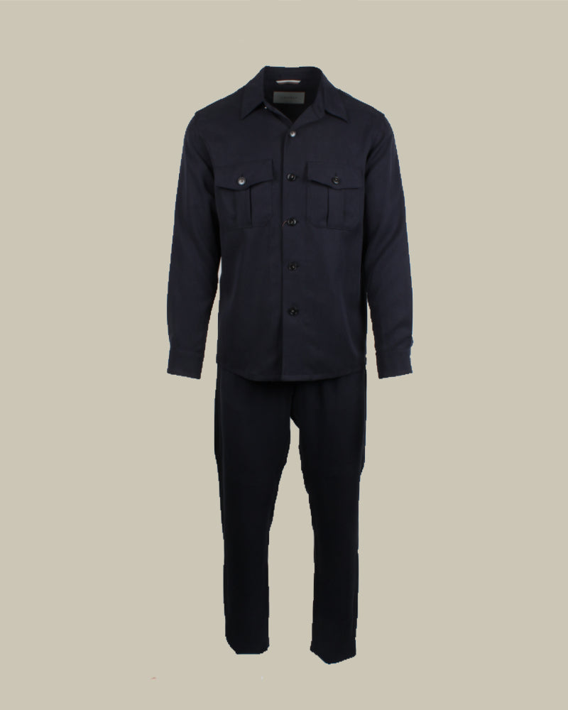 Navy Lyocell Overshirt Twinset
