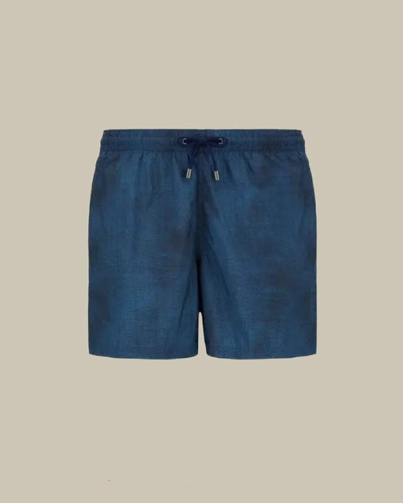 Navy Woven Effect Swim Shorts