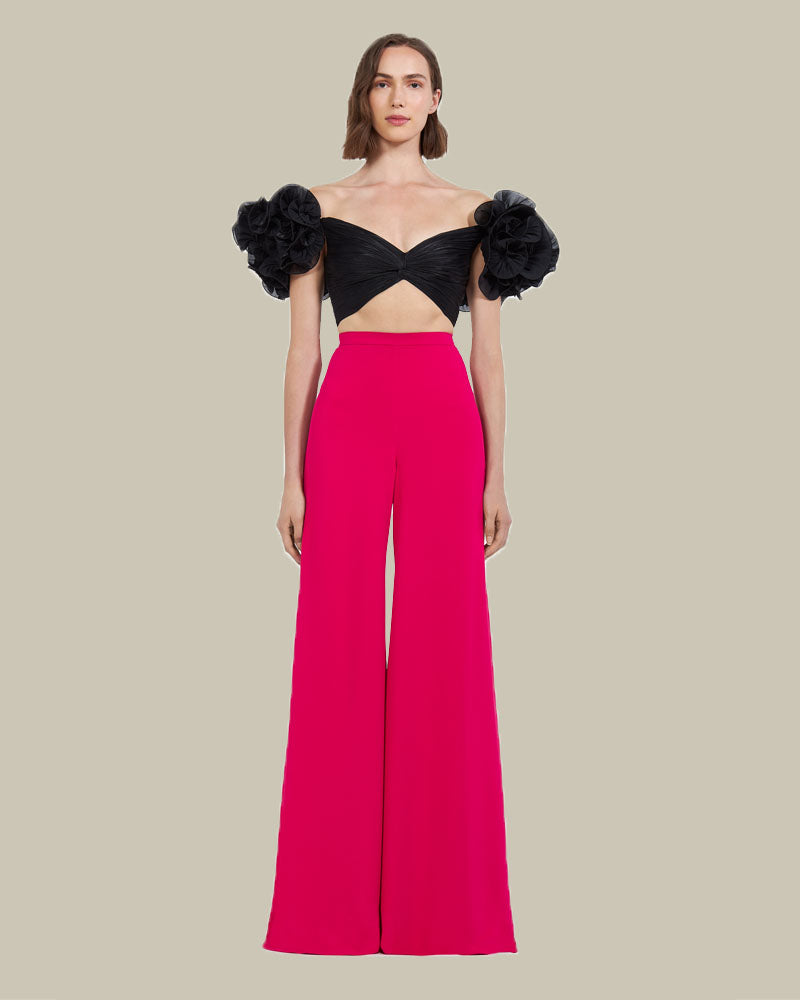 Mandisa Highwaisted Crepe Wideleg Trousers