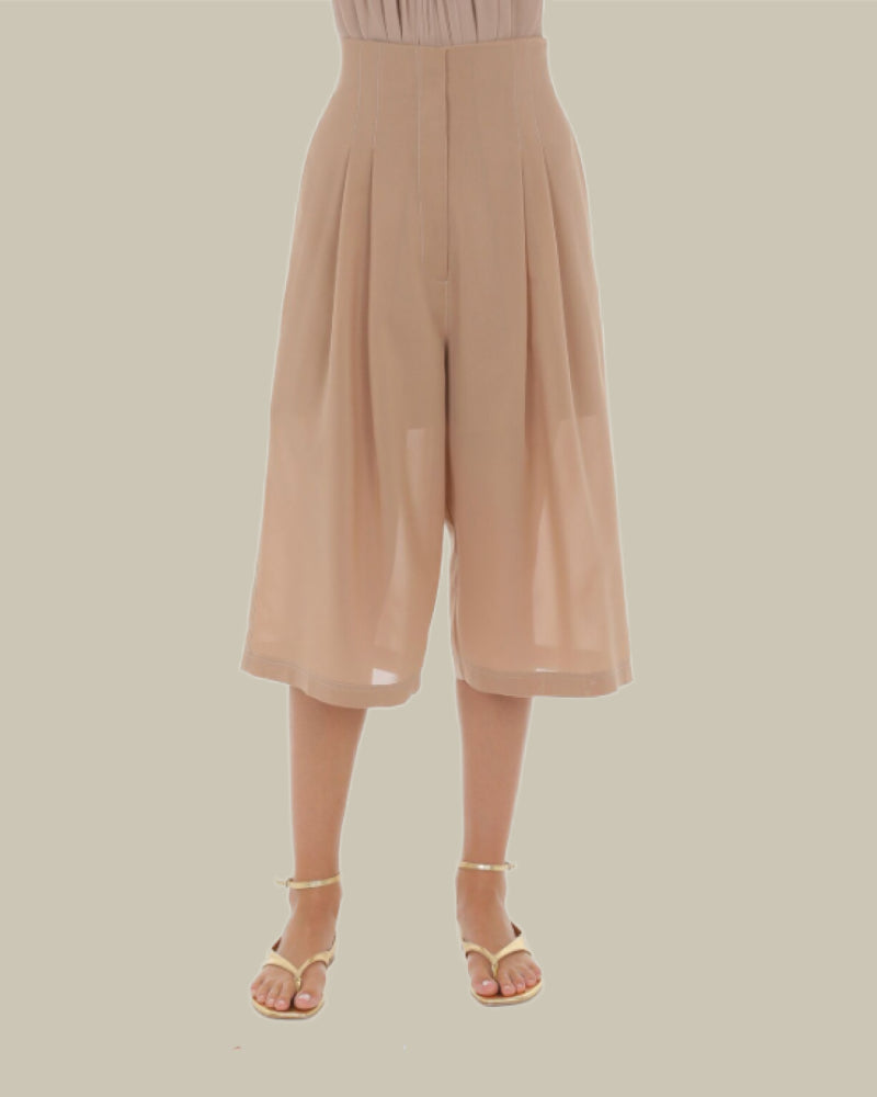 Light Pink Sheer Cotton Culotte