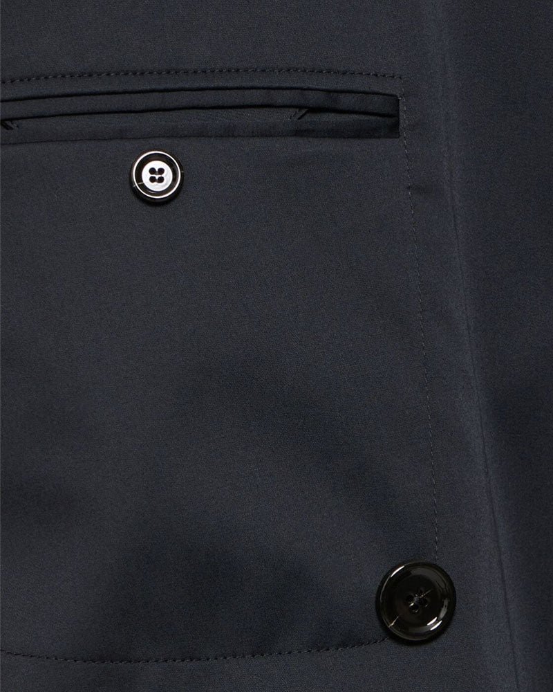 Black Double Breasted Cotton Suit