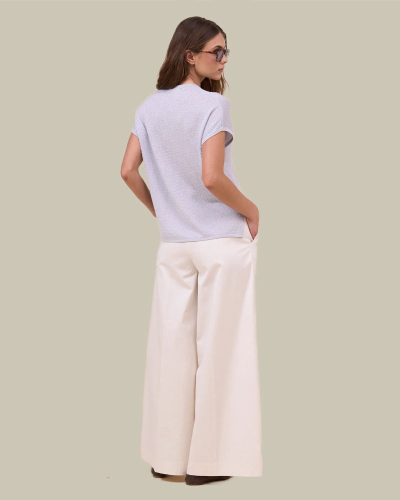 Talassa Lunar Ice Grey Cotton Blend Top