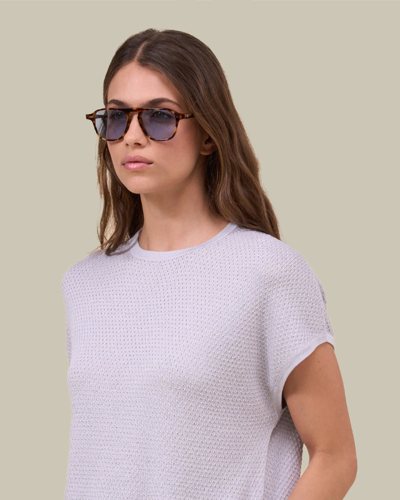 Talassa Lunar Ice Grey Cotton Blend Top