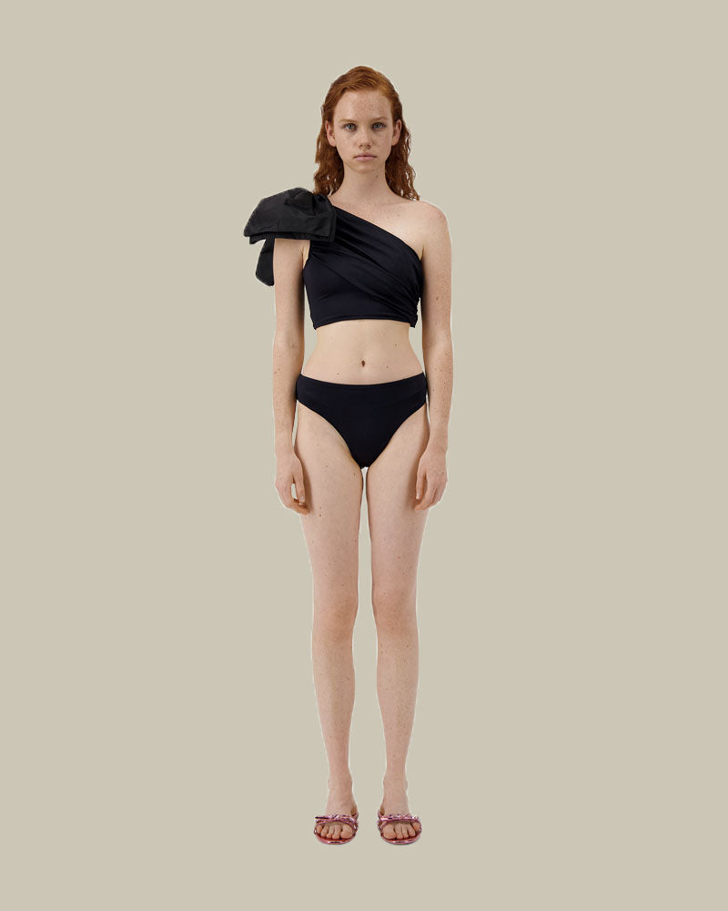 Black Rouched Shoulder Bikini