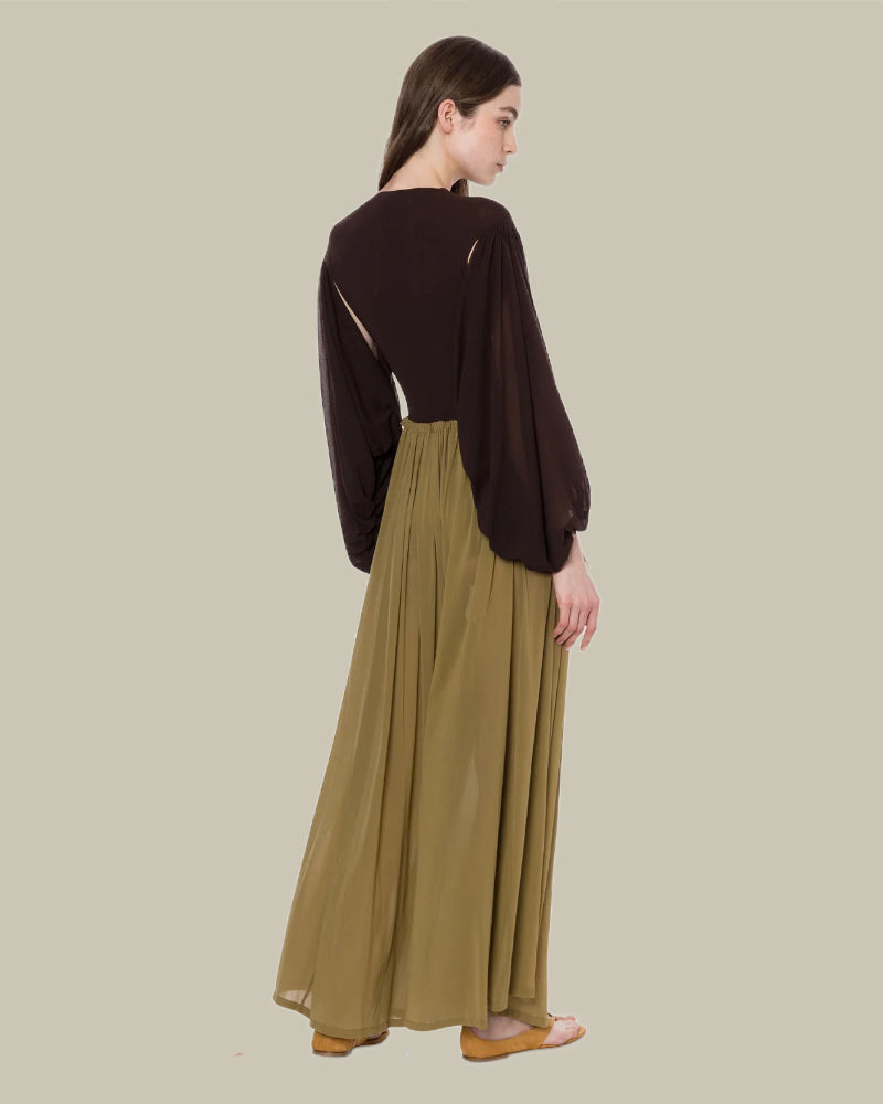 Brown Stretch Tulle Bodysuit