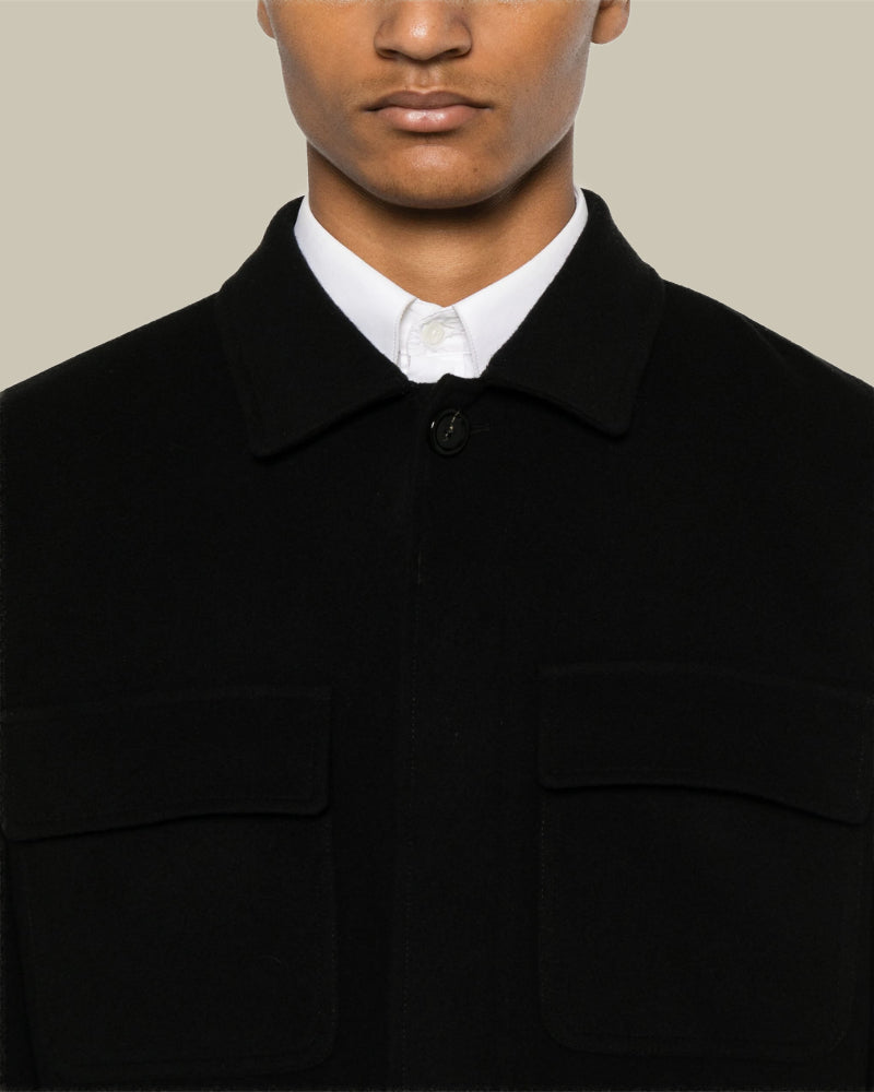 Black Cashmere Blend Overshirt