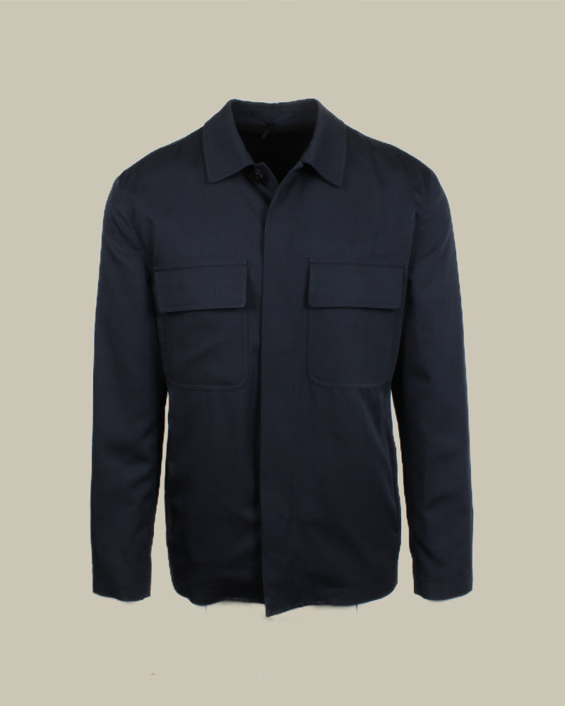 Navy Esansel Pocket Overshirt