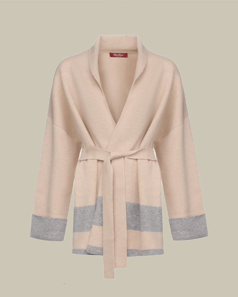 GENTILE Beige Belted Cardigan