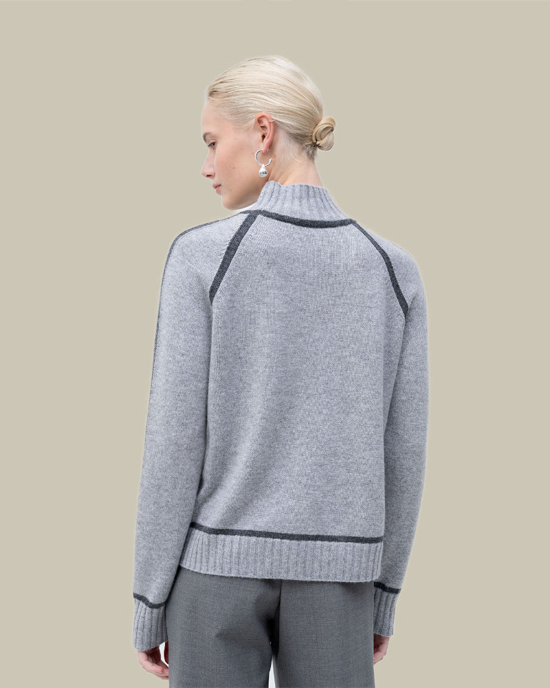 Pescara Grey High Neck Sweater