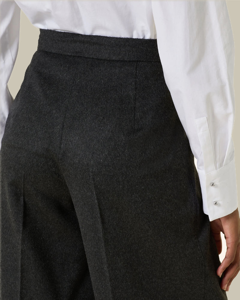 Marengo Grey Wool Wide Leg Trouser