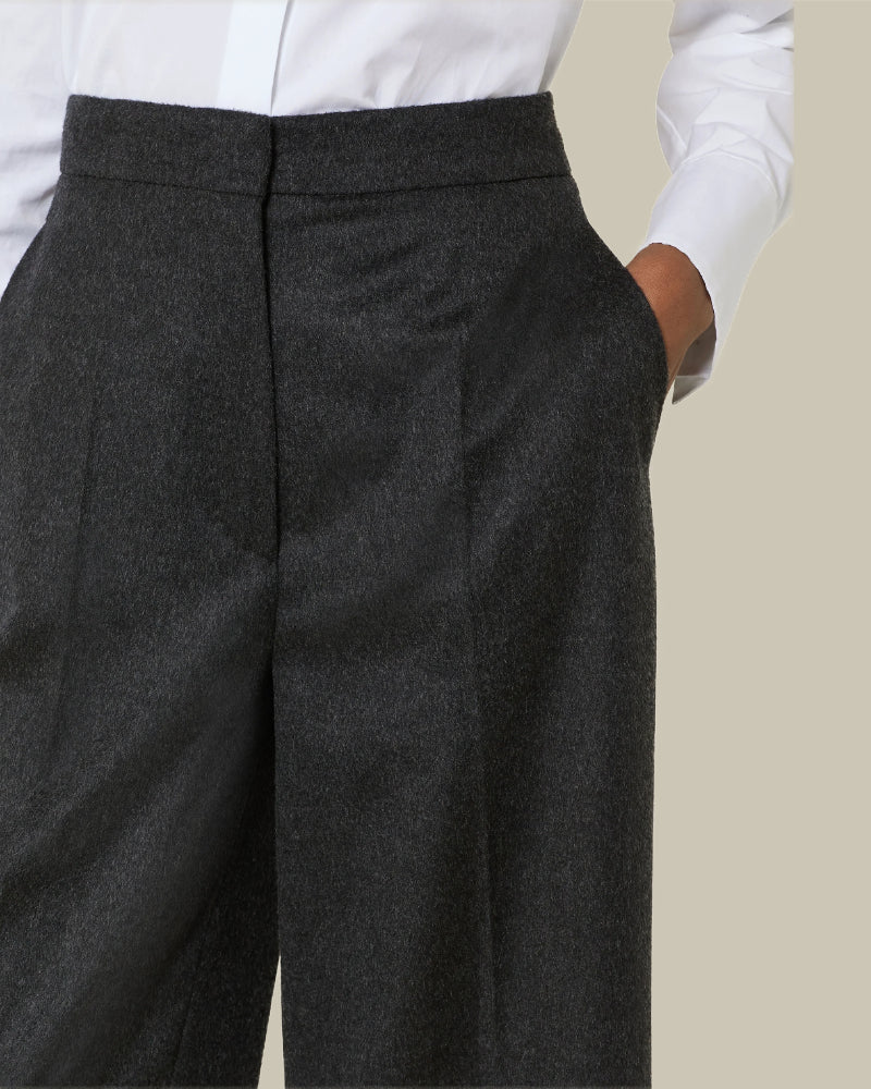 Marengo Grey Wool Wide Leg Trouser