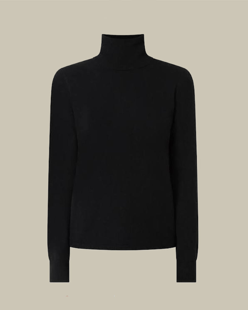 Educata Black Wool & Cashmere Turtleneck