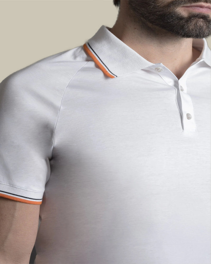 CYPRESS White Cotton Button Polo
