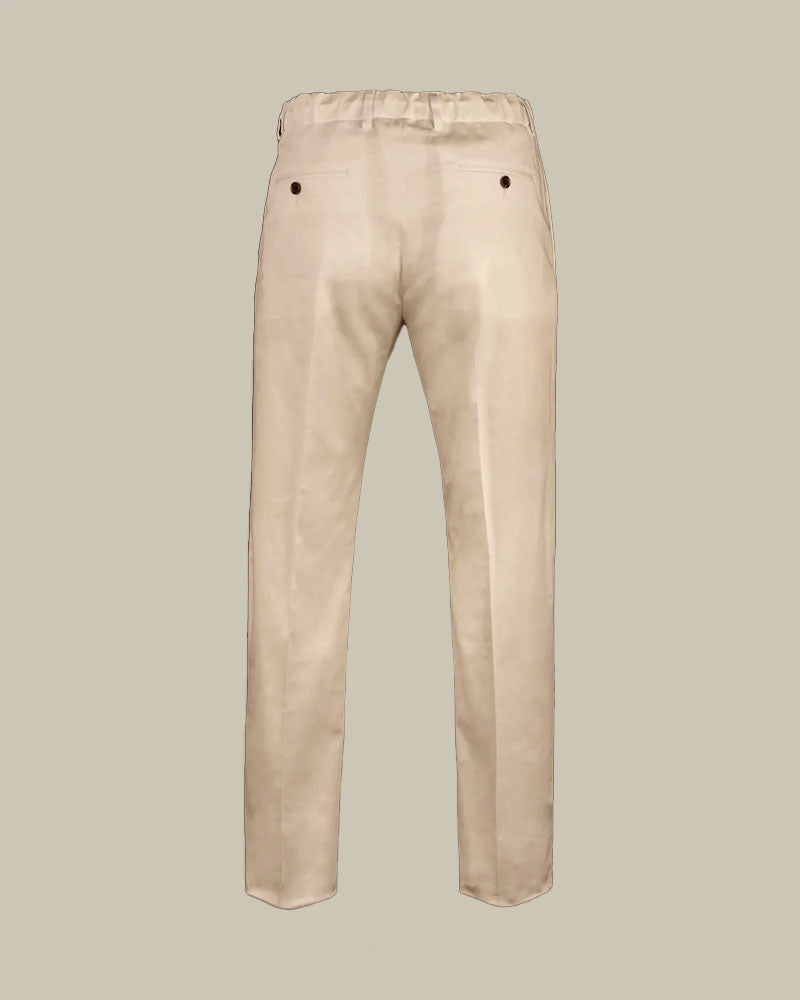 ANTHONY Beige Drawstring Single Pleat Trouser