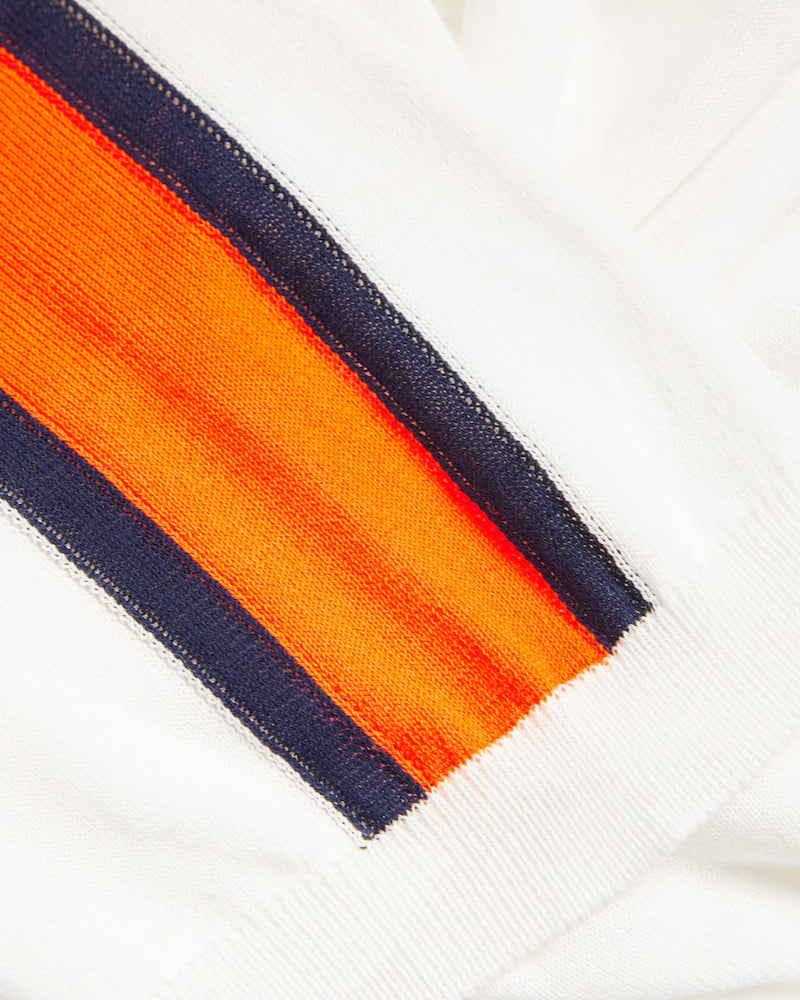 PEBLE White Technical Knit Zip Polo