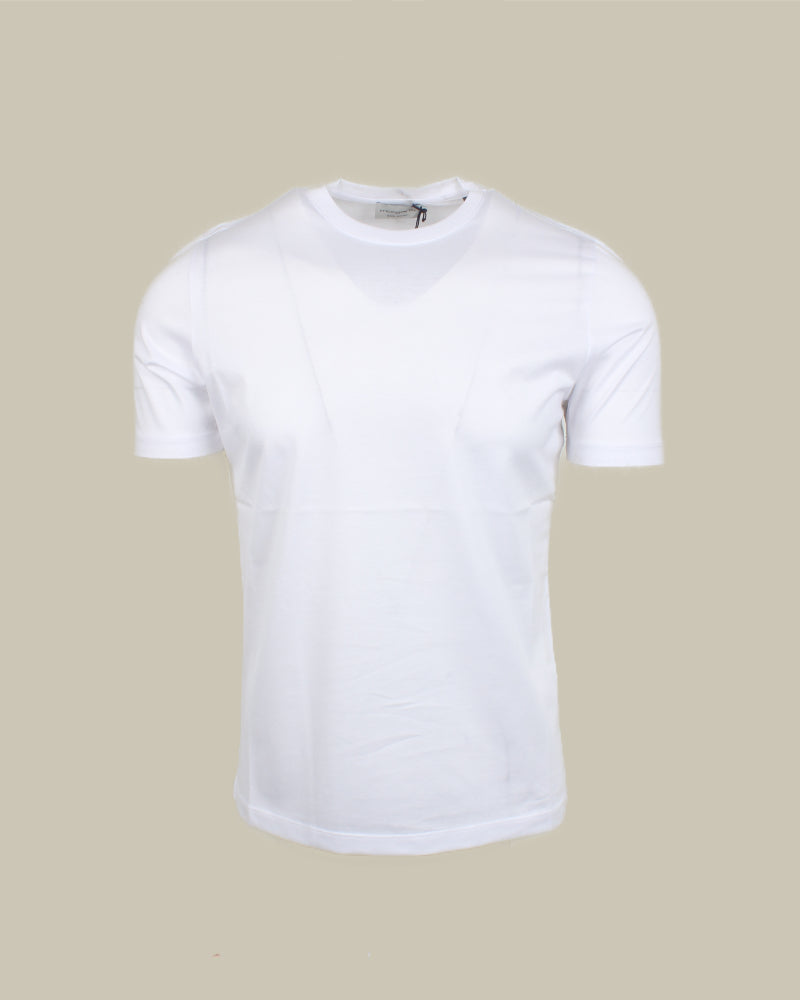 White Mercerised Cotton T Shirt