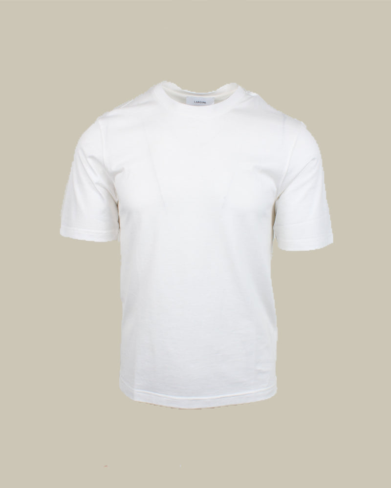 Cream Cotton Silk Short Sleeve T Shirt