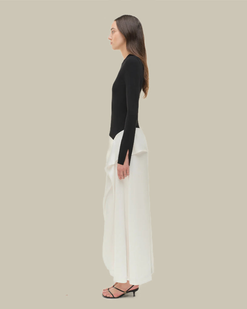 Ornella Knit Satin Midi Dress
