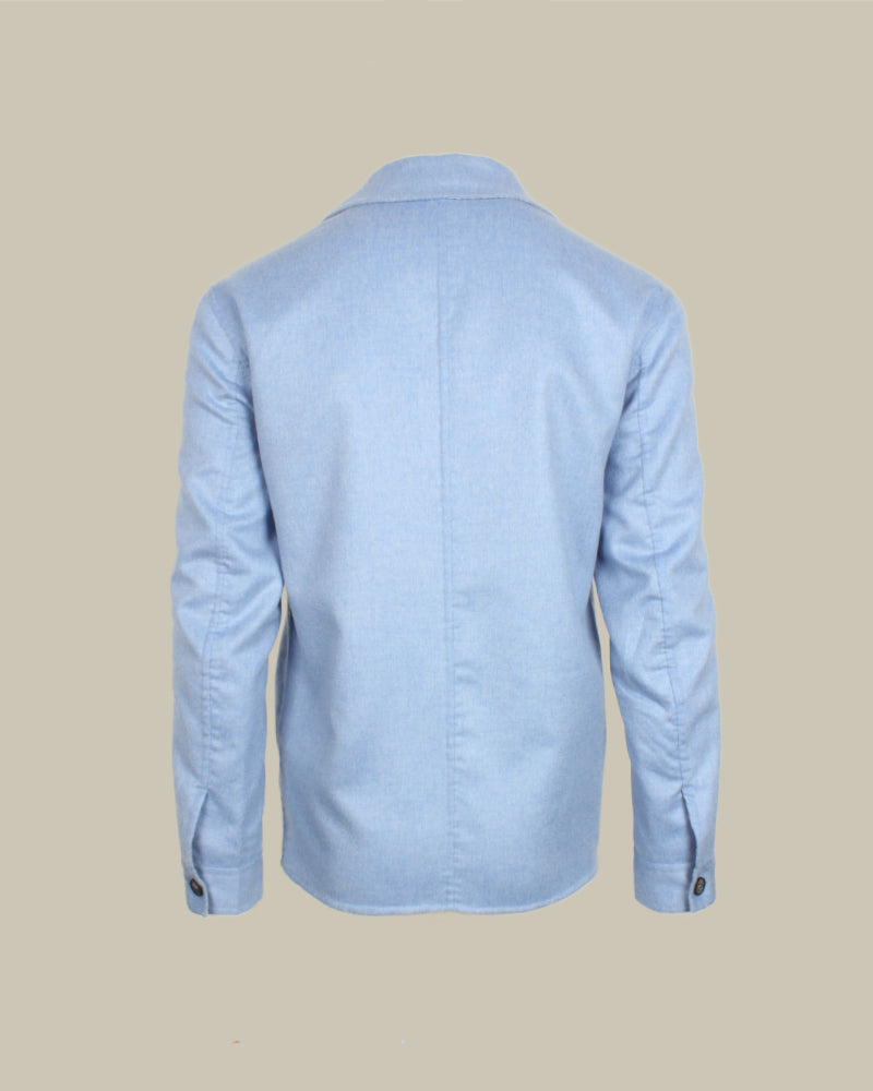 BACCO Double Bond Cashmere Overshirt Sky Blue & Grey