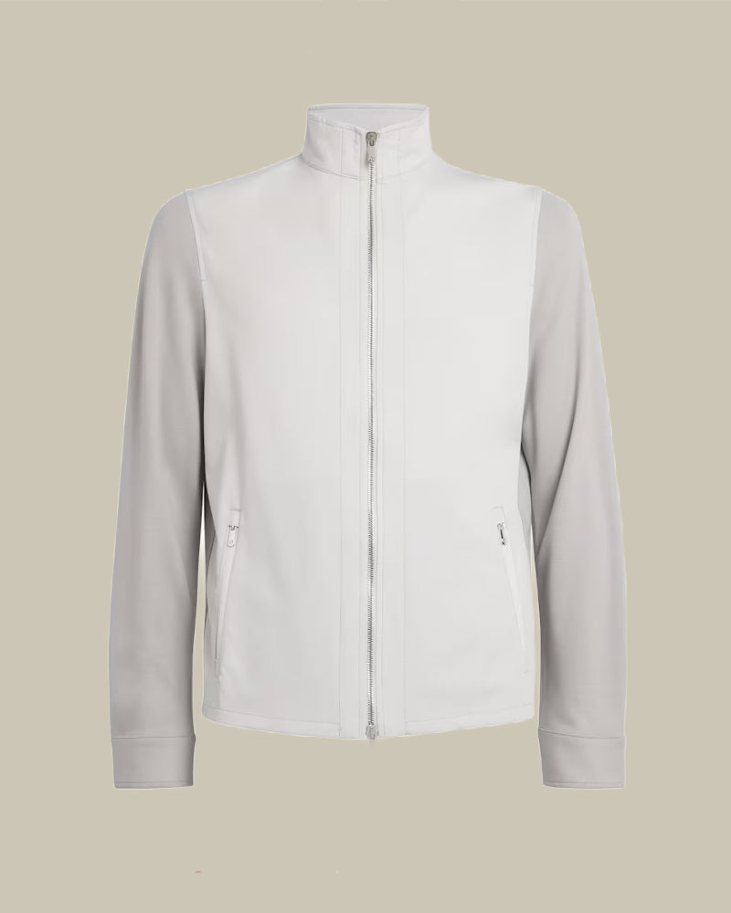 Grey Technical Nylon and Virgin Wool Twinset