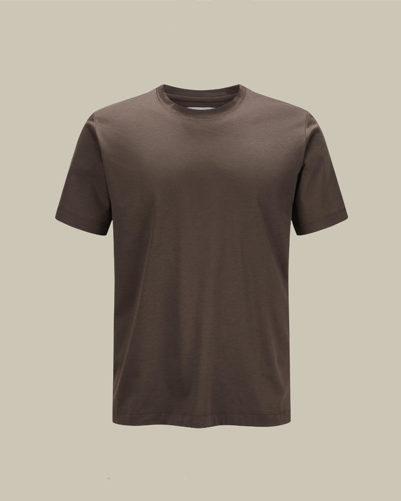JAMES Brown Marl Merino Wool T Shirt