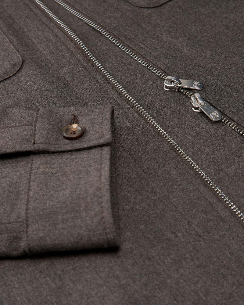 URUS Brown Stretch Cashmere Overshirt Twinset