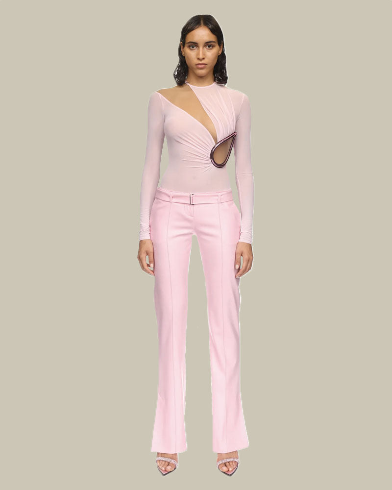 Raw Edge Waistline Trousers