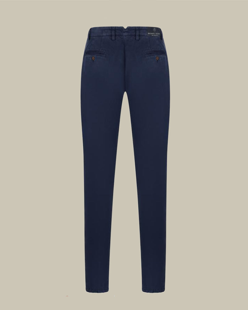 SINGAPORE Navy Cotton & Cashmere Chinos