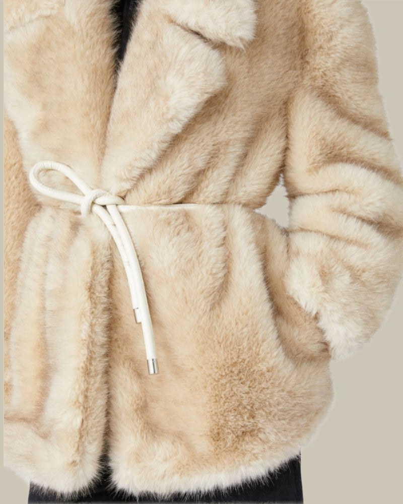 Rosaria Beige Belted Coat