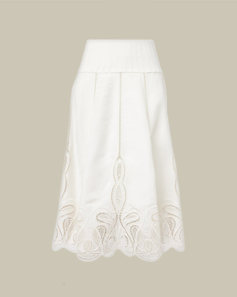 Kaius Midi Skirt Ivory
