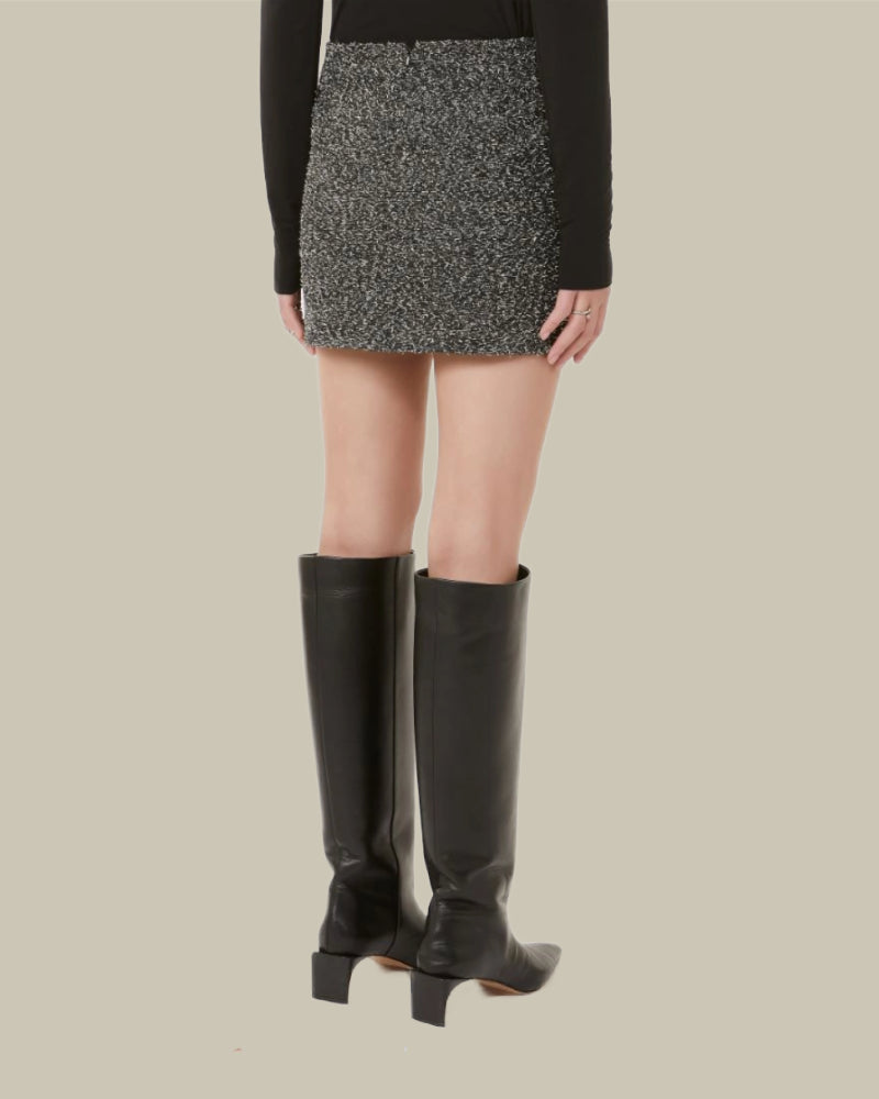 Anemone Black Donegal Wool Skirt