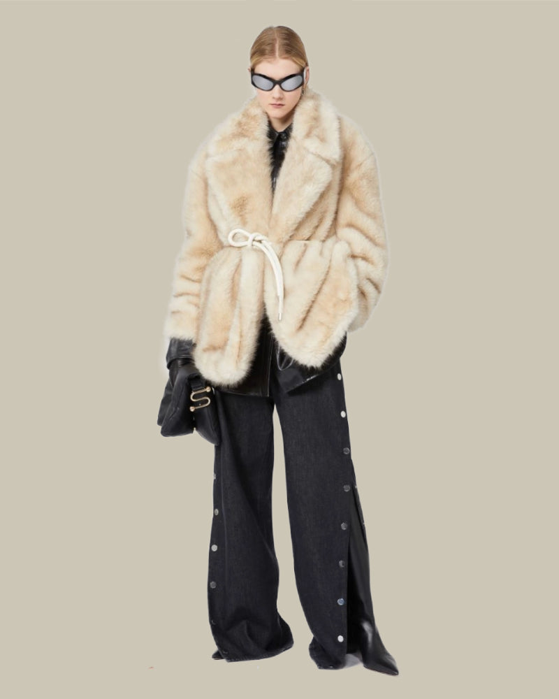 Rosaria Beige Belted Coat