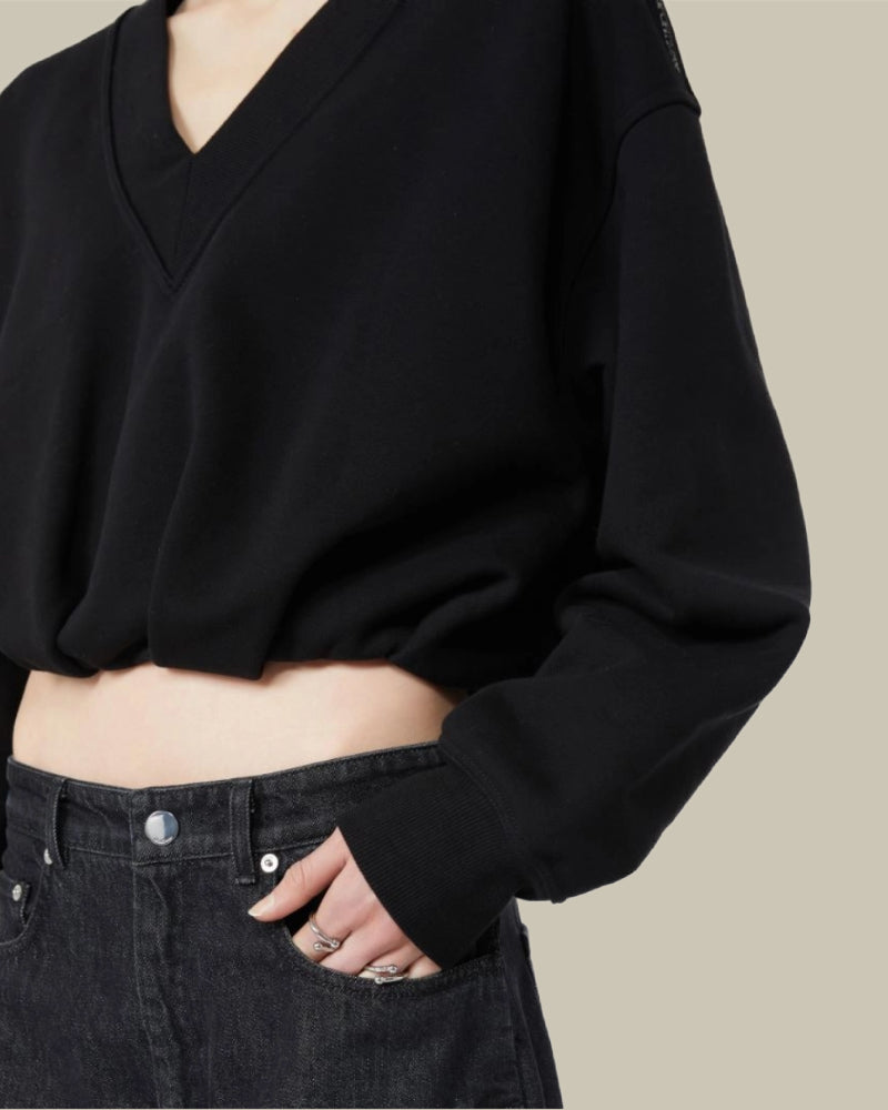 Colleg Black V Neck Sweatshirt
