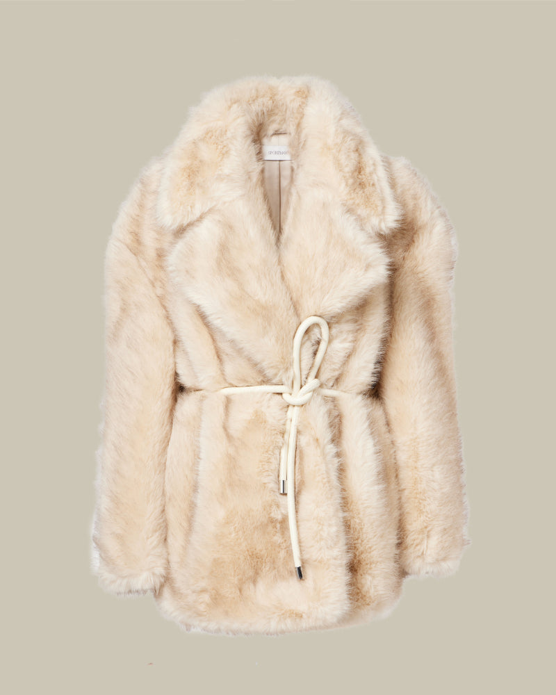 Rosaria Beige Belted Coat
