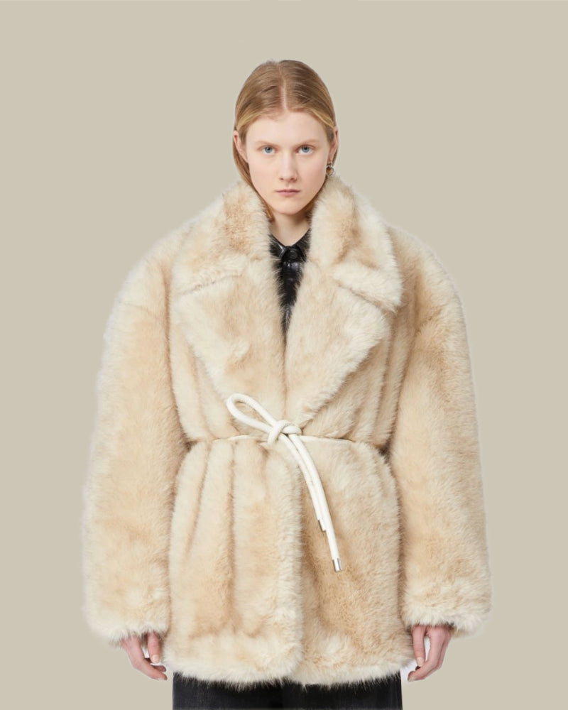 Rosaria Beige Belted Coat
