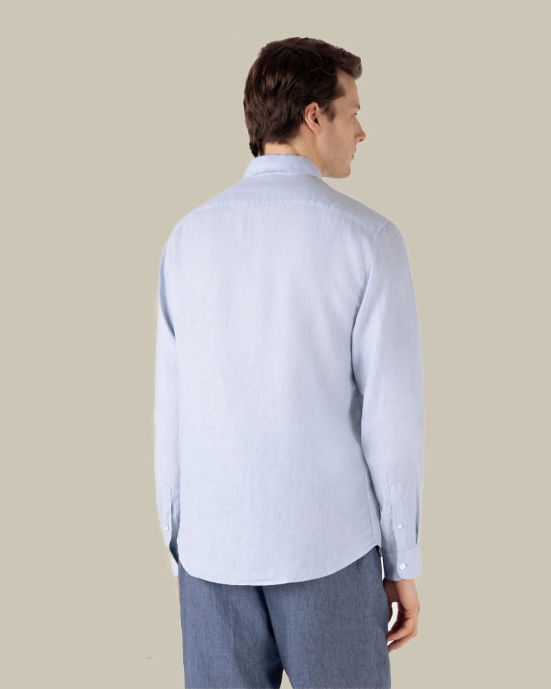 Sky Blue Long Sleeve Linen Shirt