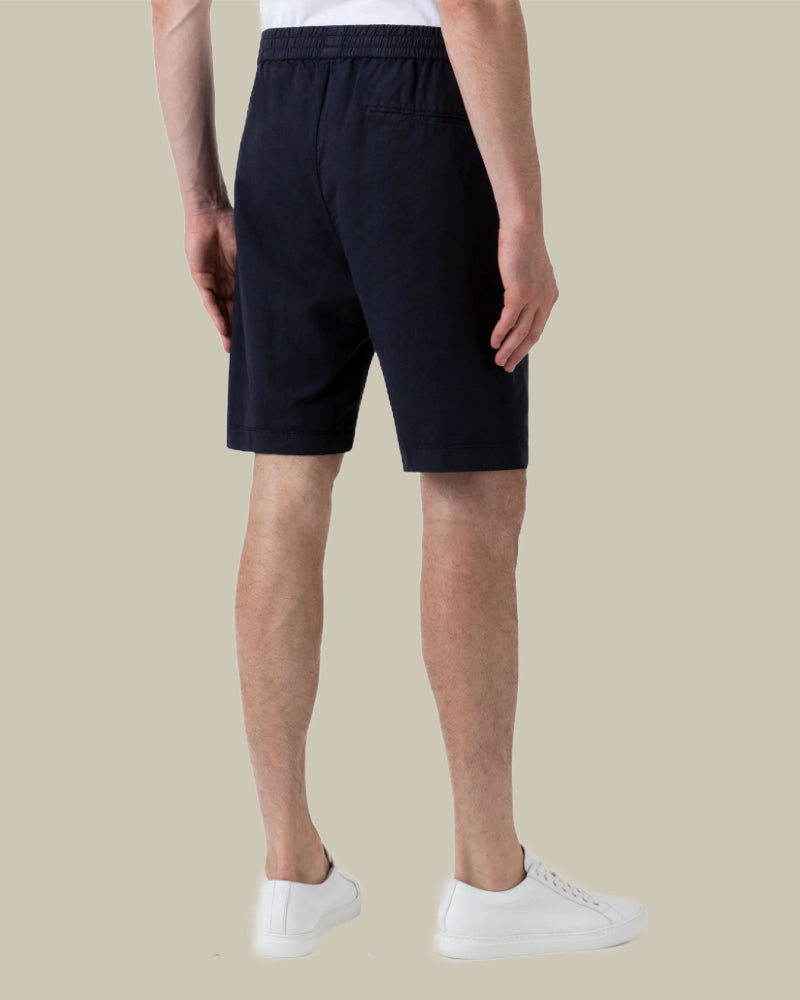 Cotton Linen Drawstring Shorts Navy