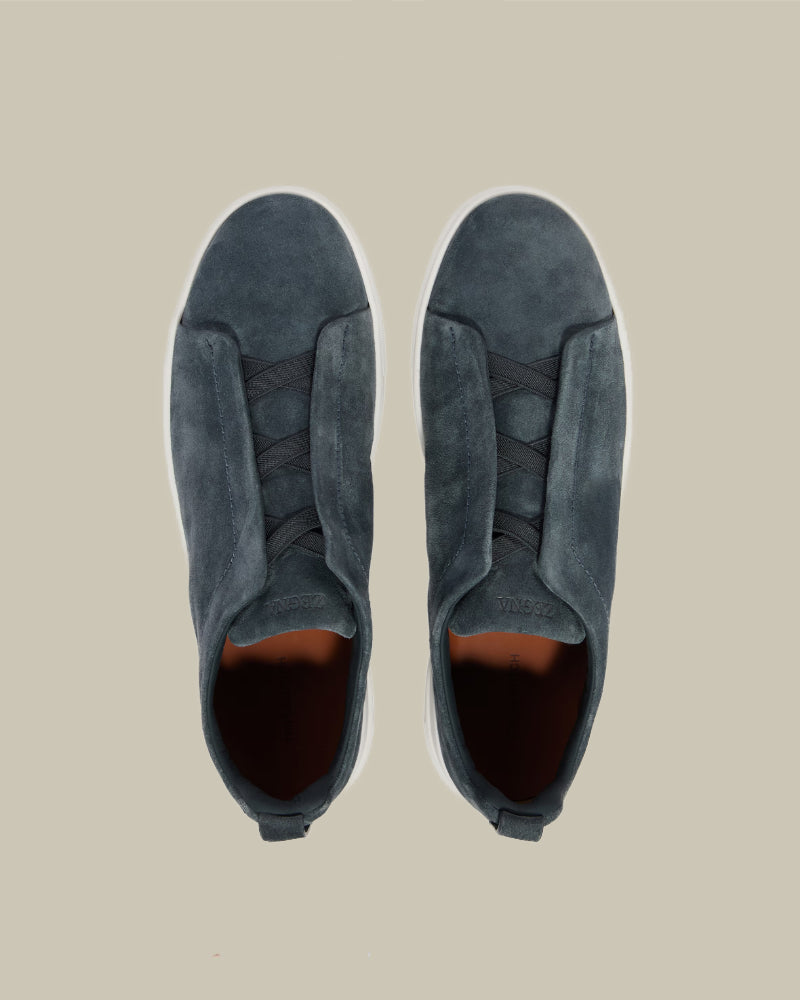 Teal Suede Triple Stitch Sneaker