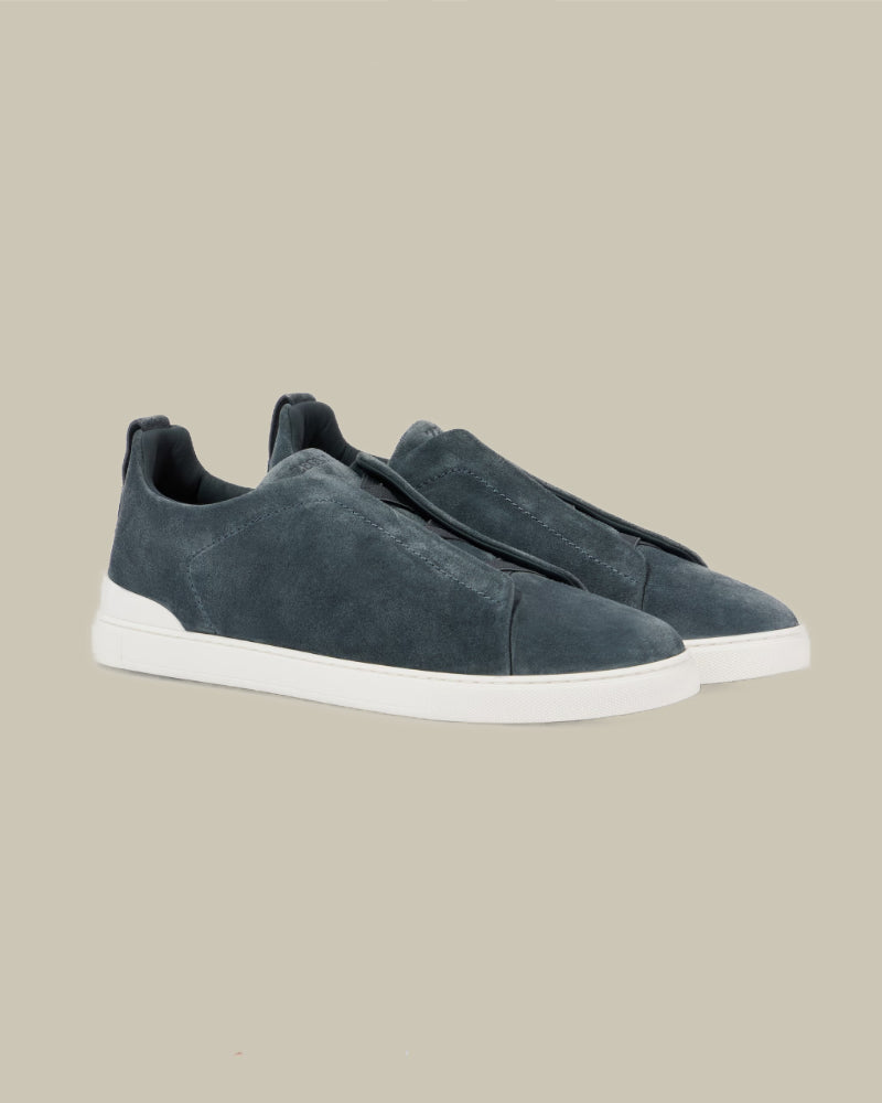 Teal Suede Triple Stitch Sneaker