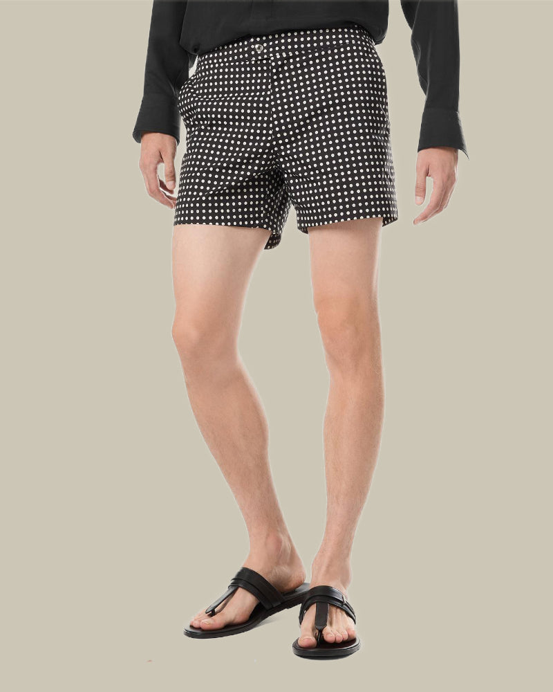 Mid Dot Print Nylon Swim Short
