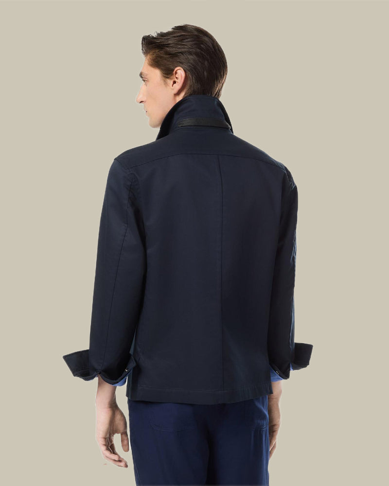 Navy Cotton Twill Double Splittable Overshirt