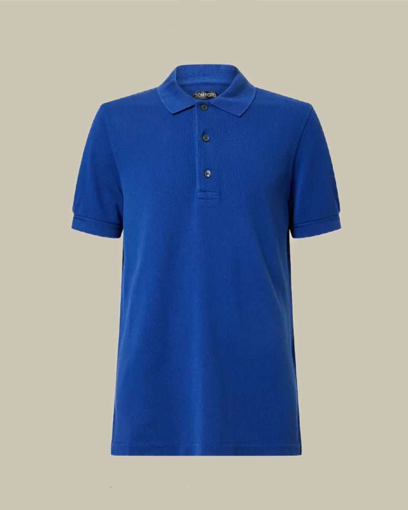 Royal Blue Lyocell Cotton Polo Shirt